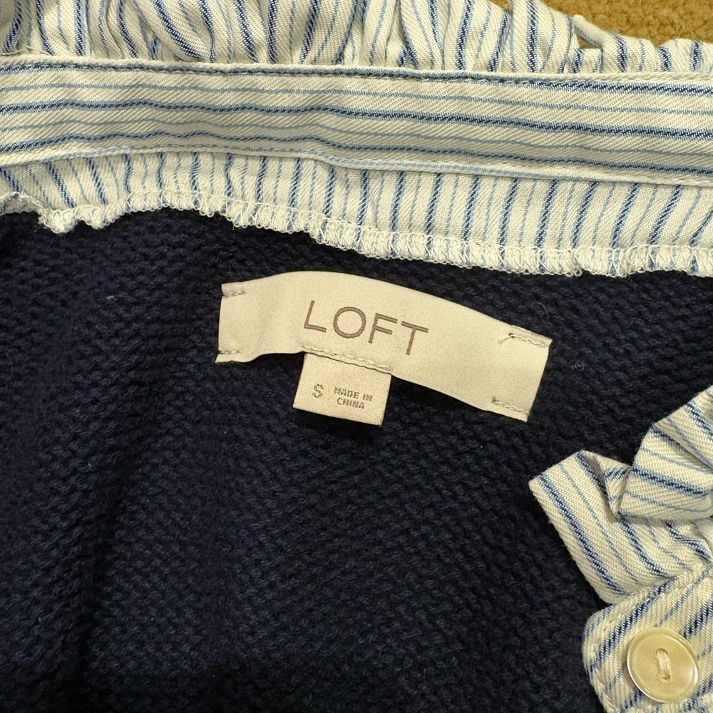 LOFT Navy V-Neck Sweater Vest - Picture 2 of 2